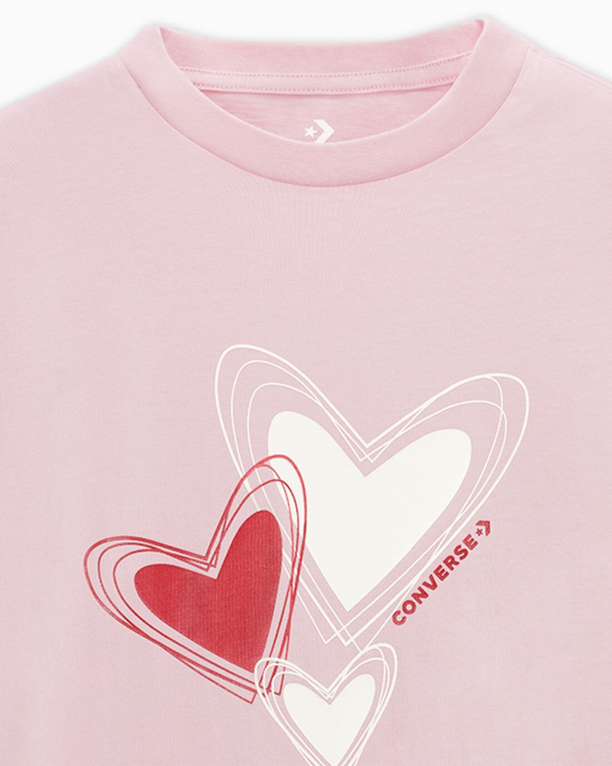 Women's Converse Hearts Graphic T-Shirts Orange Pink | AU 84E09Y